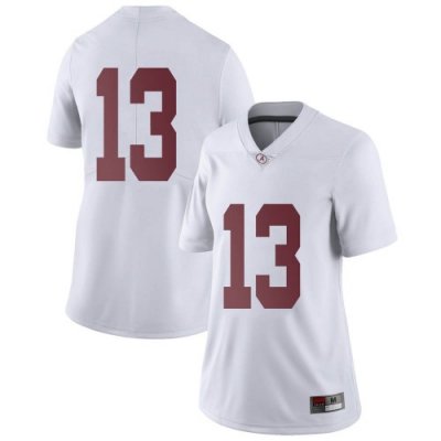 Women's Alabama Crimson Tide #13 Malachi Moore White Limited NCAA College Football Jersey 2403CQUJ8